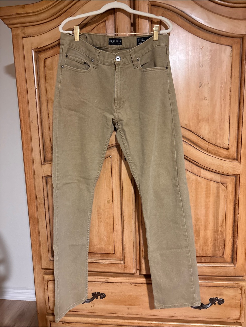 Bullhead Men's Slim Straight Jeans - Olive Green